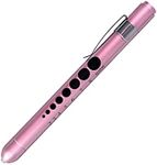 Aokin Medical Pen Lights for Nurse Doctor, Reusable LED Medical Penlight Flashlight with Pupil Gauge and Ruler, White Light, Rose Gold