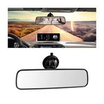 CGEAMDY Rear View Mirror for Driving Test, Adhesive Interior Suction Cup, Large Convex Rear View Mirror with Suction Cup, Mounted on Windshield for Suv Van, Extra Second Interior Car Rearview Mirror