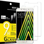 NEW'C Pack of 2, Glass Screen Protector for Samsung Galaxy A5 2016 (SM-A510), Anti-Scratch, Anti-Fingerprints, Bubble-Free, 9H Hardness, 0.33mm Ultra Transparent, Ultra Resistant Tempered Glass