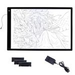 VKTEKLAB A1 Extra Large Light Box for Tracing with AC Adapter Cable Ultra-Thin Light Board for Diamond Painting,Stepless Dimming,Big Light Pad for X-ray,Sketching,Weeding Vinyl