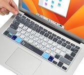 MacBook Shortcuts Keyboard Cover for Old MacBook Air 13 Inch A1466 A1369 2010-2017 & MacBook Pro 13" 15" 2015 or Older Version A1425 A1502 A1278 A1398 A1286 Mac OS Keyboard Cover Protector Skin, Gray