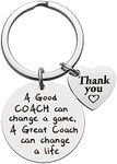 YALLNASL Coach Thank You Appreciation Gifts Keychain for Women Men A Good Coach Can Change A Game Keyring for Coaches Coach Retirement Gifts for Football Volleyball Basketball Coach