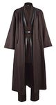 Adult Tunic Costume Men's Brown Hooded Robe Tunic Uniform Full Set Halloween Cosplay Costume (Medium, Brown)