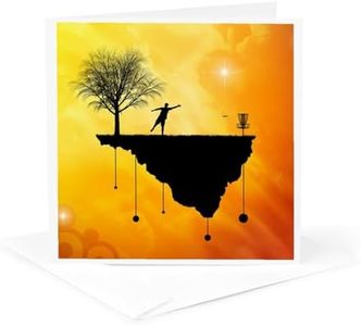 Greeting Card - Putt Plastic in Its Place - Silhouette of a disc Golf Basket and Putter - Disc Golf