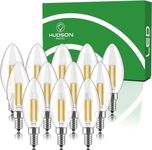 Dimmable E12 LED Candelabra Bulb Set - 4W, 40W Equivalent - 5000K Daylight White Vintage Style Candle Lightbulb for Chandelier, Ceiling Fan, Sconce, Desk Lamp or Porch Lights, Torpedo Top (Pack of 12)