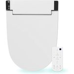 VOVO VB-6100SR Round Bidet Toilet Seat, Warm Water, LED Light, Heated Seat, White, Dryer, Stainless Steel Nozzle, Made in Korea