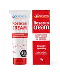 Grahams Natural Rosacea Treatment for Face Redness Moisturizer - Clinically Proven Anti Redness Face Cream to Soothe & Reduce Flare Ups - Natural, Hypoallergenic, Steroid-Free, 75g