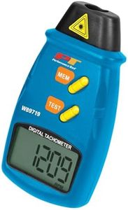 Performance Tool W89719 Professional Digital Laser LCD Tachometer Non-Contact RPM Reader with Auto Zero Adjustment for Min/Max Readings, 1 Pack