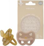 HEVEA Natural Rubber Pacifier Orthodontic 3-36 Months Two-Pack - Golden Honey & Tan Beige