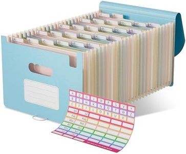 EcoStash Accordion File Organizer, 26 Pockets Wheat Straw Expanding File Folder, Monthly Bill Receipt Organizer, A-Z Tabs, 100% BPA Free, Return to Nature, Healthy Living, Letter/A4 Size - Sky Blue