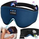 LC-dolida Bluetooth Sleep Mask Headphones for Women Men,100% Blackout 6A Ice Silk Deep Eye Mask Headphones Can Play 14 Hours,Sleep Aids for Adults Eye Covers with Travel Bag & 2 Sleep Earplugs