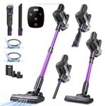 Vexilar V8Pro Cordless Vacuum Cleaner with Upgraded Floor Brush, Up to 40Mins Runtime, 30Kpa Stick Vacuum with Touch Screen, Self-Standing Lightweight Handheld Vacuum for Hard Floor Carpet Pet hair