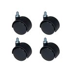 Emuca - Pack of 4 grey swivel castors for furniture without brake and ball bearings, 40mm diameter, M8x12 bolt