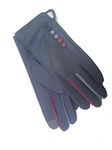 Vera Tucci TIFFANY G01 Leather Multi Colour Button & Fingers Glove (LXL, DARK GREY)