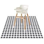 (Plaid) - CLCROBD Baby Splat Floor Mat for Under High Chair/Arts/Crafts, 130cm Waterproof Anti-Slip Food Splash Spill Mess Mat, Washable Carpet Protector Mat and Table Cloth (Plaid)