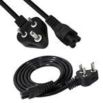 TECHSONIC 1 Mtr. 3 Pin Laptop Charging Power Supply Cable Adapter Cord for Acer, HP, Lenovo Toshiba, Dell, Sony, Samsung and ASUS (Black)