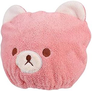 Kids Quick Dry Hair Towel Wrap Cap Cute Cartoon Bear Hair Daying Wrap Hat Ultra Absorbent Hair Dry Turban Wrap Soft Velvet Head Towel Cap Hat Bath Shower Towel Wrap for Long Short Curly Straight Hair