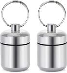 Pill Keychain Holder - 2 Pack of Small Pill Box Waterproof Pill Fob Organizer Portable Pill Holder Keychain (Grey)