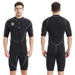 Lemorecn Wetsuits Mens Front Zip Neoprene 3mm Shorty Diving Suit(CA3016black-M)