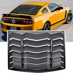 E-cowlboy Rear Window Louver for Ford Mustang 2005 2006 2007 2008 2009 2010 2011 2012 2013 2014 Windshield Sun Shade Cover Vent GT Lambo Style Custom Fit All Weather ABS (Black)