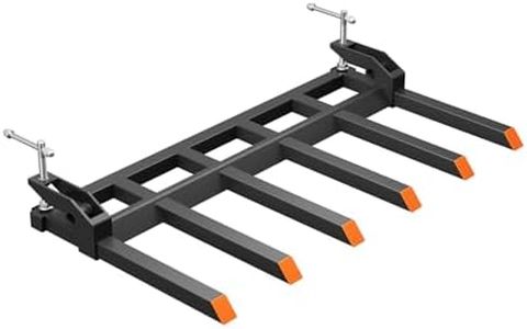 Garvee Clamp on Debris Forks Fit 60" Bucket, 4000 LBS Capacity Heavy Duty 6 Fork Tines Clamp-on Pallet Forks Tractor Bucket Forks for Skid Steer Loader Tractor