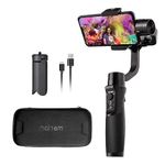 hohem iSteady Mobile Plus 3 Axis Handheld Gimbal Stabilizer for iPhones, Android Phones Featuring Video Stabilizer with Inspection Mode, Sport Mode, Face Object Tracking, Motion Time-Lapse, Black