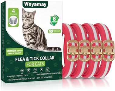 Woyamay 4 Pack Flea Collar for Cats, 32 Months Flea and Tick Collars for Cats, Flea and Tick Prevention for Cats Collar, Waterproof Cat Flea Collar, Adjustable Cat Flea and Tick Collar, Red & White