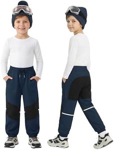 MIVEI 2T/3T/4T/5T-14Years Toddler Snow Pants Waterproof Fleece Lined Winter Warm Ski Pants with Drawstring Kids Boys Girls Navy