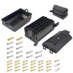 WMYCONGCONG 12-Slot Relay Box Block 6 ATC/ATO Fuses Holder Block w/ 41pcs Metallic Wiring Terminals for Automotive Marine Use