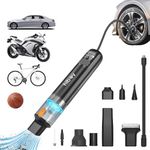 Hiboy 2 in 1 Tyre Inflator Portable Air Compressor & Vacuum Cleaner, 2X Faster Inflation, 150PSI Cordless Tyre Inflator with 10Kpa Car Vacuum Suction, Suitable for Cars, Bikes, Motorcycles and Balls