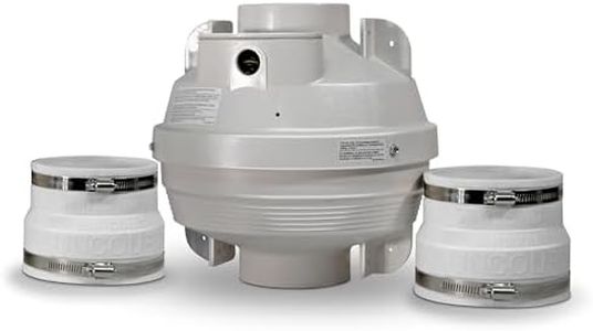 Suncourt Radon Mitigation System Kit for Sub-Slab Depressurization, Basements, Crawlspaces — Radon Fan Kit with 2 Couplers 4” to 4”, Rated for Indoor/Outdoor Use (RDN04)
