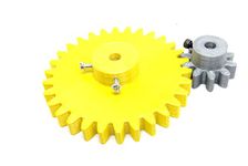 INVENTO 1pcs 3D Printed Plastic Spur Gear 10 Teeth (30mm dia) +30 Teeth (80mm dia), 10mm Width, 5mm hole, 2.5 Module for DIY Projects