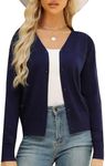 Teepie Cardigan Sweaters for Women Long Sleeve V-Neck Button Down Knit Sweater Jackets Lightweight 2024 Business Casual Outfits Navy Blue XXL