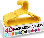 Utopia Home Plastic Kids Hangers for Clothes - Pack of 40 - Durable and Slim Baby Hangers - Space Saving Children's Hangers for Clothes - All Purpose Garment Trouser Skirt Bar Toddler Hangers (Yellow)