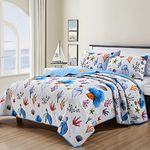 Mocaletto Luxury 3 Piece Queen Size Quilts, Elegant&Reversible Quilt Set Bedding Set with Pillow Shams, Coastal Bedding Beach Bed Blankets Bedspread, Lightweight Microfiber Queen Size Coverlet