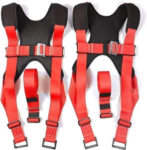 Furniture Moving Straps, Adjustable Shoulder Harness Lifting Straps with Chest Buckle for 2 Person Moving Furniture, Mattress or Heavy and Oversized Appliances (Upgrade Red)