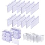 100 PCS Price Label Holder,Clear Plastic Label Holders for Wire Shelf Retail Price Label Merchandise Sign Display Holder(2.4in x 1.65in /6cm x 4.2cm)