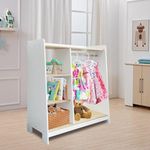 Kids' Armoires & Dressers, Kids Dress Up Storage, Open Hanging Armoire, Baby Dresser, Kids Wardrobe, Toddler Dress Up Rack, Organizer, Clothes Rack for Girls, Closet for Baby Clothes, Bedroom (White)