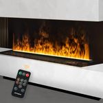 Water Vapor Fireplace Embedded with 3D Atomized Flame Dimmable, Remote Control Electric Steam Fireplace with Water Control, Burning Sound & 5ft Power Cords, Size: L19.68 x W7.87x H7.48 in