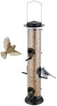 TrampgiK Bird Feeders Premium Hard Metal for Wild Bird Feeder for Outdoors Hanging,Humming Bird Feeder,14 Inch 6 Port Black,Pack of 1