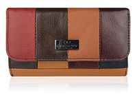 Quenchy London Women's Purse - Ladies Real Leather Designer Wallet - RFID and NFC Blocking with a Bank Note Section, 2 Coin Trays, 7 Cards Slots 15.5cm x9.5 x3 (QL843)