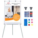 MAKELLO Portable White Board with Stand Flip Chart for Office School Home, Adjustable Height, 36X24 inches