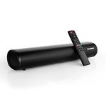 Soundbar for TV, 2.0ch 19.7-Inch Small Soundbar with 3 EQ Modes and Remote Control, Wired and Wireless Bluetooth 5.0 Home Theater Sound Bar, Optical/Aux/Coaxial/ARC/USB Connection, Wall Mountable