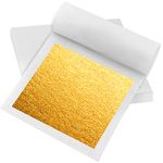 Gold Leaf, 30 Sheet 6 x 6cm Sheets Gold Leafing Sheets Foil Paper for Cake Chocolates Decorating Gilding Bakery Pastry Cooking Spa DIY Art Craft Work Beauty Routine