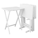 Casual Home 660-41 5pcs Set-White Tray Table