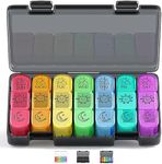 Three times a day portable pill box, seven days 21 compartments detachable dustproof pill box for pills/capsules/vitamins/fish oil, etc