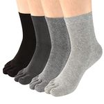 Meaiguo Toe Socks Running Five Finger Crew Cotton for Men Women 4 Pack