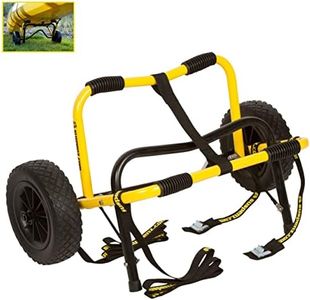 Suspenz Kayak Canoe Trailer Cart, Heavy Duty Kayak Transport Dolly with Airless Wheels, Yellow, 22-6699