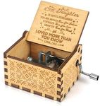 U R My Sunshine Music Box Wooden Laser Engraved Vintage Musical Gifts to Daughter from dad on Birthday Thanksgiving Days Christmas(You are Stronger Than)