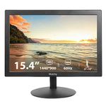 Wstirhy 15.4 inch Small Monitor, 1600x900 Resolution, Small Monitor with HDMI VGA Ports, Mini Monitor for Fire Stick, Computer or Laptop, Kitchen Monitor, Built-in Speaker